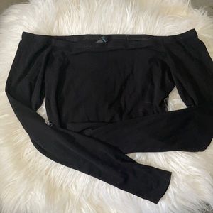 Soprano Black Off Shoulder Crop Top Size Small
